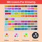 100 Colors Watercolor Paint Set, Including Metallic, Macarons, Fluorescent Colors, Water Brush Pen, Portable Palette